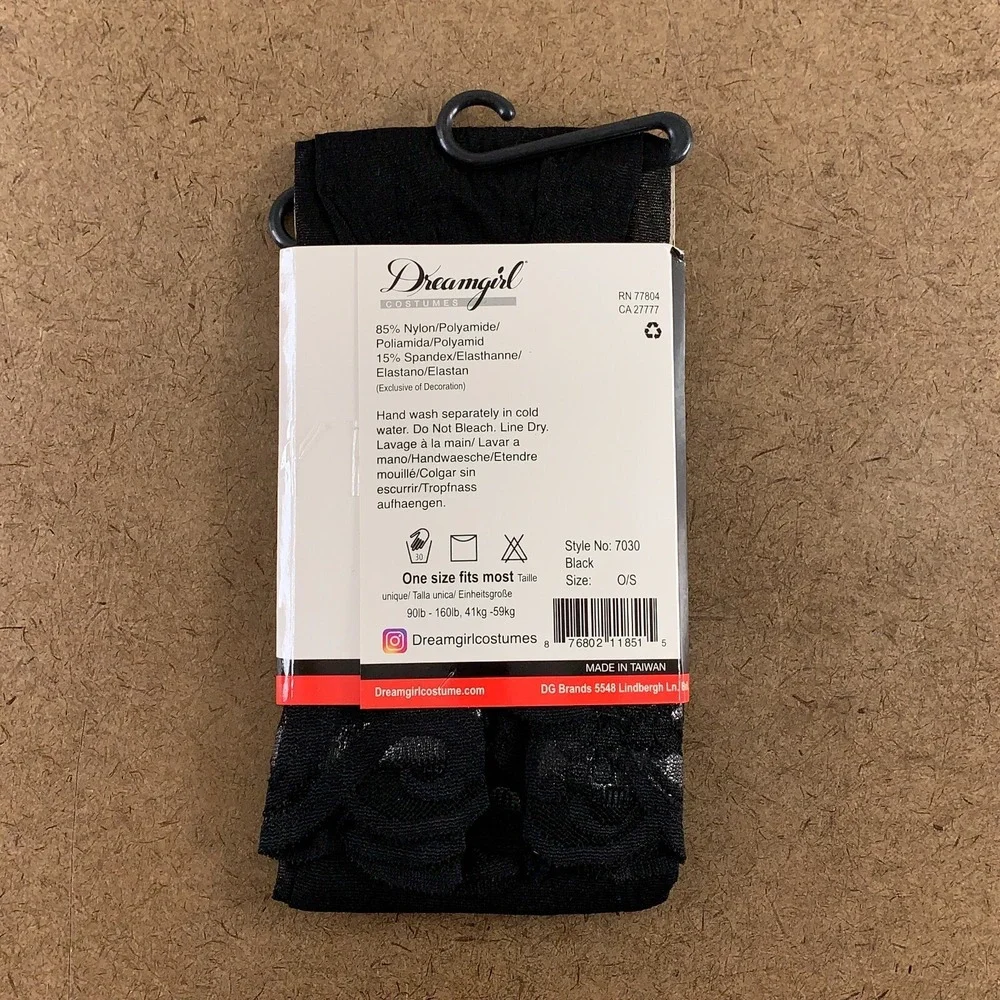 Dreamgirl Costumes Women's One Size 90-160lbs Black Sheer Thigh High 1 Pair NWT